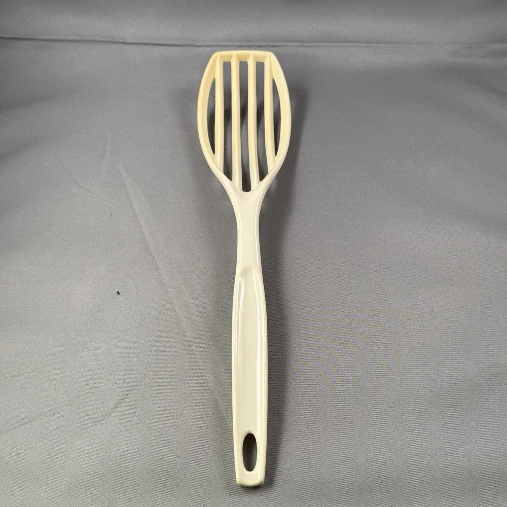 Vintage Foley Cream Plastic‎ Slotted Spoon Mid Century Kitchen Utensil USA